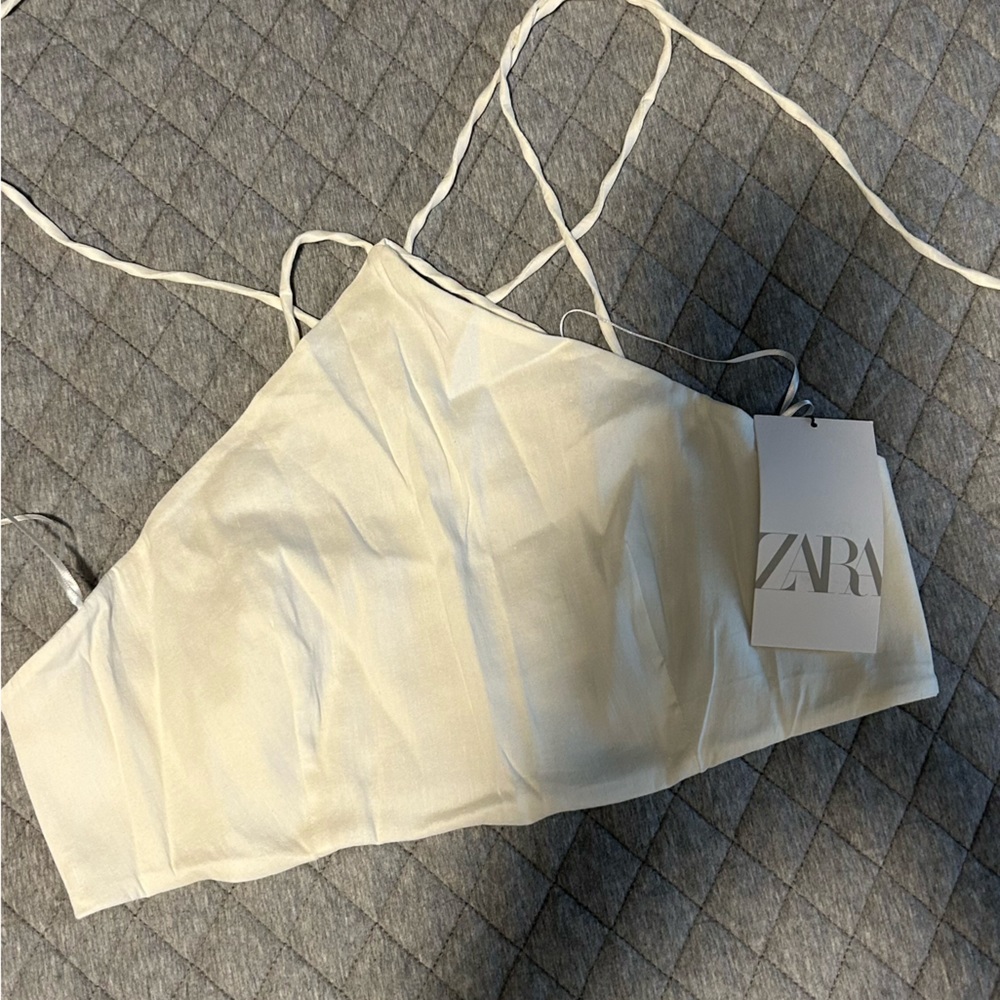 ZARA Self-Tie Halter Crop Top